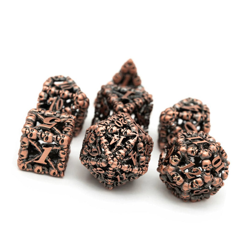 Stories from the Portal 7 Piece Hollow Metal Polyhedral Dice Set & Dice Case - Bea DnD Games