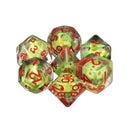 Sulphur Skulls - 7 Piece Polyhedral Dice Set + Dice Bag - Bea DnD Games