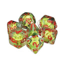 Sulphur Skulls - 7 Piece Polyhedral Dice Set + Dice Bag - Bea DnD Games