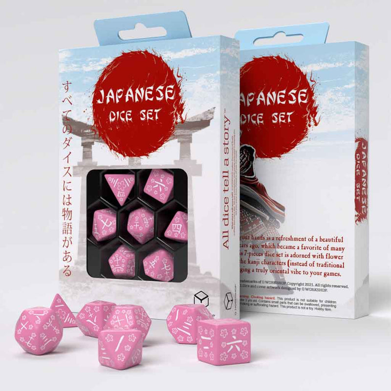 Sweet Spring Memory Japanese Style 7pc Polyhedral Dice Set by Q Workshop - Bea DnD Games