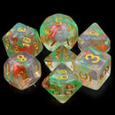 Tectonic Break - 7 Piece Polyhedral Dice Set + Dice Bag - Bea DnD Games