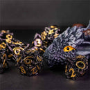 'The Atom' 7 Piece Hollow Metal Polyhedral Dice Set & Dice Case - Bea DnD Games