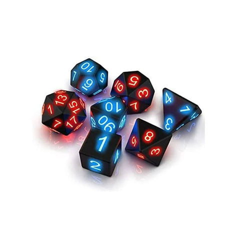 "The Electronic Dice' Light Up Dice - 7 Piece Dice Set - Bea DnD Games