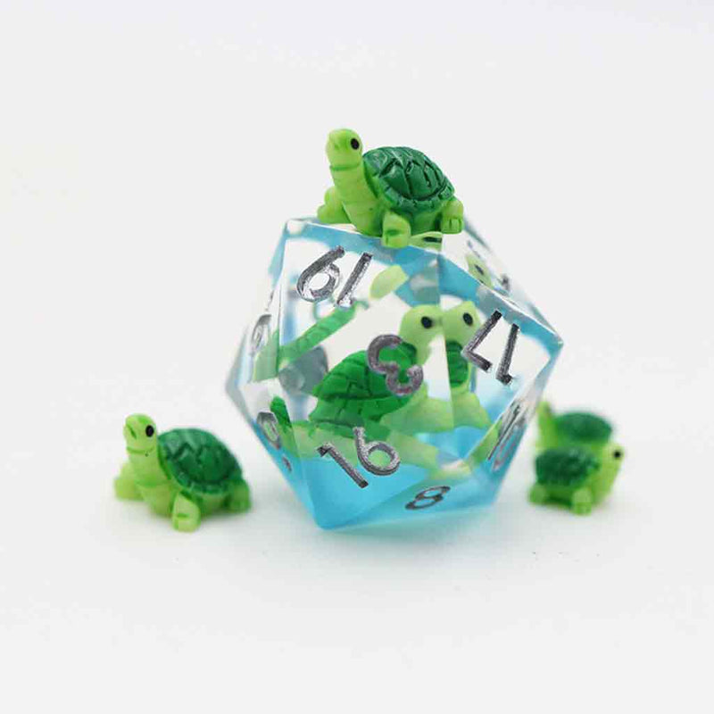 The Great A'Tuin Handcrafted Sharp Edge Dice Set & Dice Case - Bea DnD Games