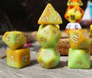 The Original Ice Cream Dice Caramel Apple 7pc Dice Set( Handcrafted Dice) & Dice Case - Bea DnD Games