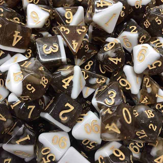 The Original Ice Cream Dice Rootbeer Float 11pc Dice Set( Handcrafted Dice) & Dice Case - Bea DnD Games
