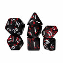 The Red Rain of Pain - 7 Piece Polyhedral Dice Set + Dice Bag (Kraken Dice) - Bea DnD Games