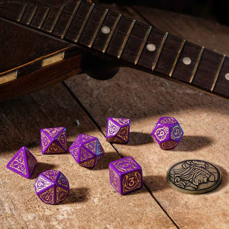 The Witcher Dandelion - Viscount de Lettenhov Dice Set (with coin) by Q Workshop - Bea DnD Games