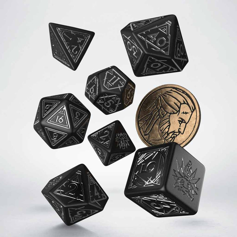 The Witcher - Geralt the Silver Sword Dice Set (with coin) by Q Workshop - Bea DnD Games