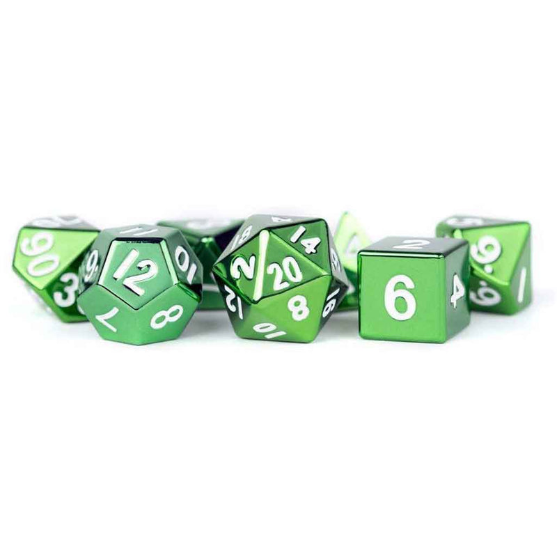 The Wiz! - 7 Piece Metal Polyhedral Dice Set & Dice Case - Bea DnD Games