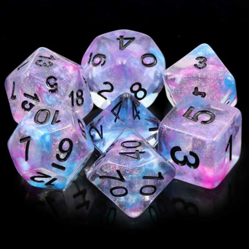Titania's Dream - 7 Piece Polyhedral Dice Set + Dice Bag - Bea DnD Games