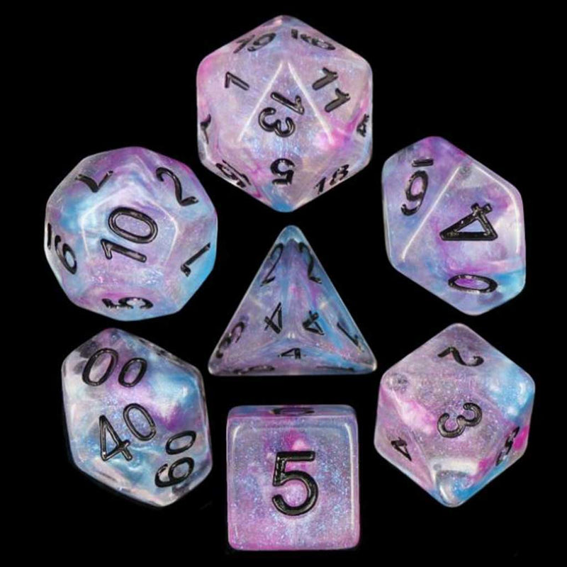 Titania's Dream - 7 Piece Polyhedral Dice Set + Dice Bag - Bea DnD Games