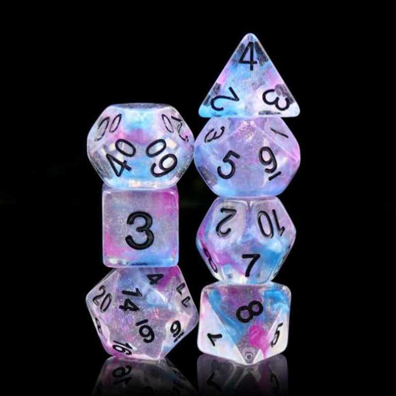 Titania's Dream - 7 Piece Polyhedral Dice Set + Dice Bag - Bea DnD Games