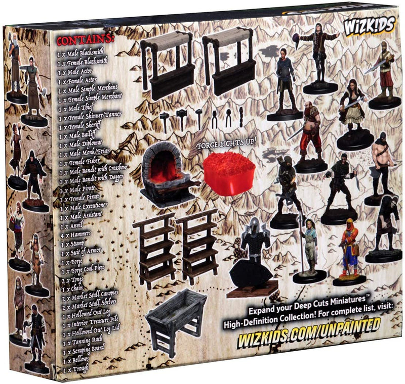 Townspeople & Accessories WizKids Deep Cuts Unpainted Miniatures - Bea DnD Games