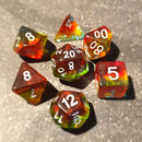 Traffic Lights - 7 Piece Polyhedral Dice Set + Dice Bag - Bea DnD Games