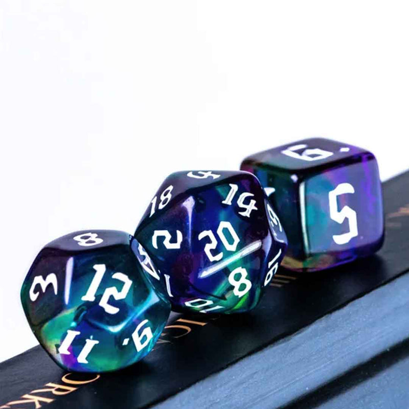 Tranquil Tide - 7 Piece Polyhedral Dice Set + Dice Bag - Bea DnD Games