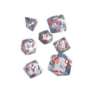 Translucent Blue & Red 7pc Polyhedral Dice Set by Q Workshop - Bea DnD Games
