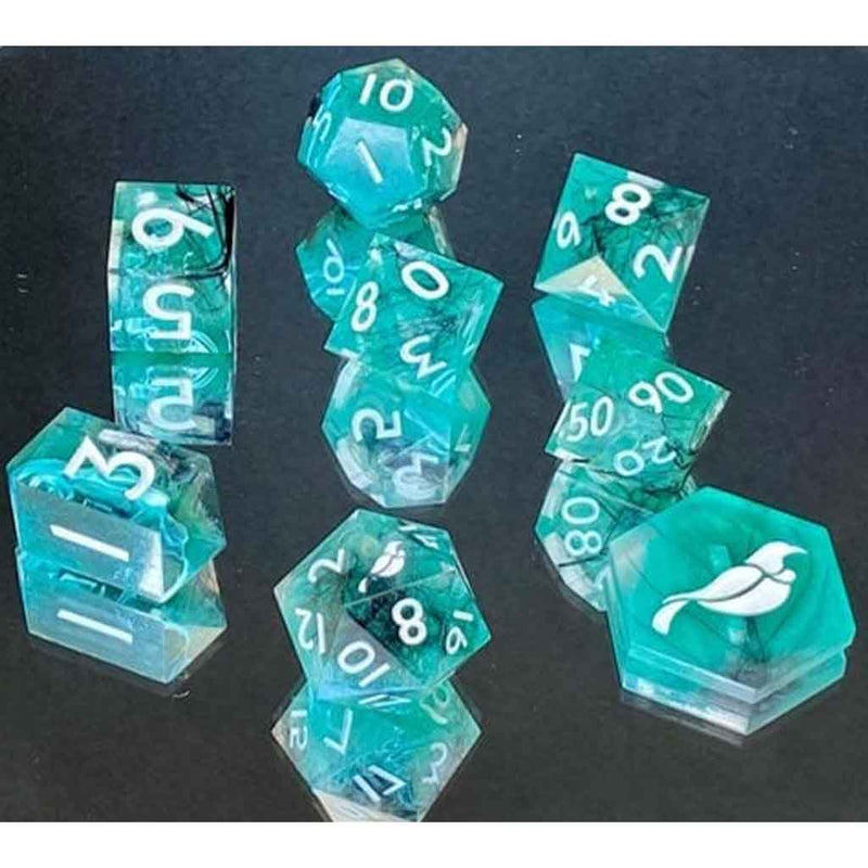 Tui Feather - New Zealand Made Handcrafted Dice Set by Tui Dice - Bea DnD Games