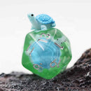 Turtle Dude - 7 Piece Polyhedral Dice Set + Dice Bag - Bea DnD Games