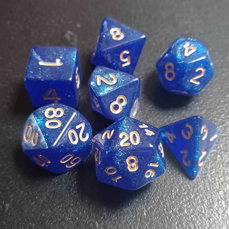 Twilight Hunt - 7 Piece Polyhedral Dice Set + Dice Bag - Bea DnD Games