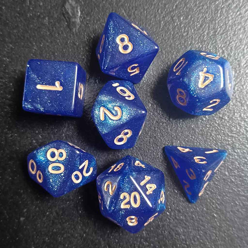 Twilight Hunt - 7 Piece Polyhedral Dice Set + Dice Bag - Bea DnD Games