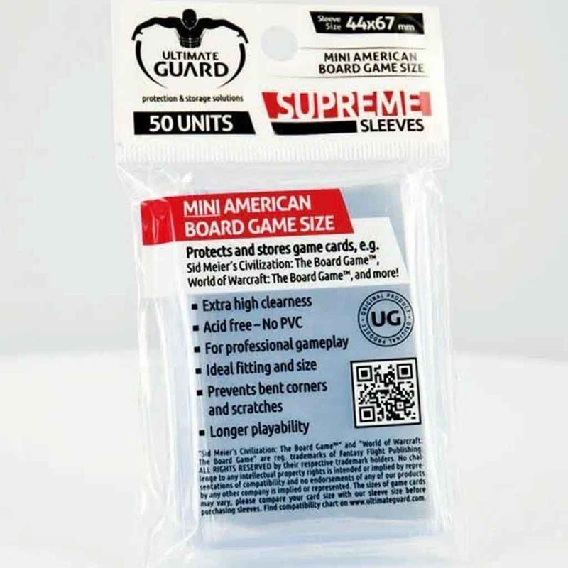 Ultimate Guard Supreme Sleeves Mini American board Game Size (50) (44mm x 67mm) - Bea DnD Games