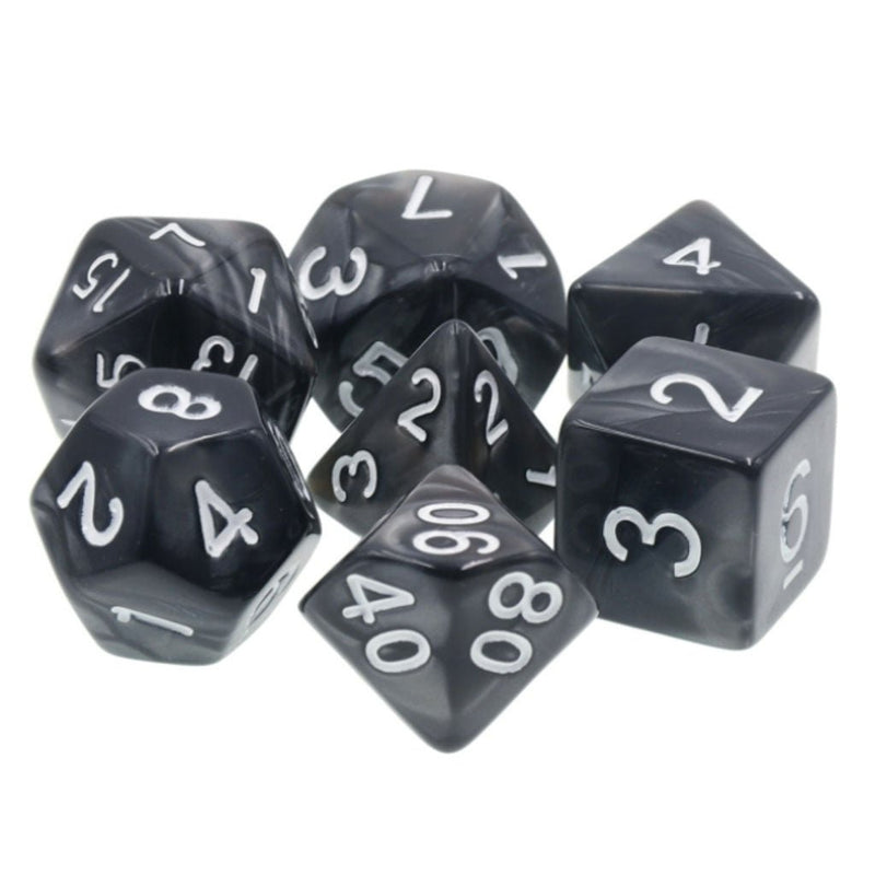 Underdark Armour - 7 Piece Polyhedral Dice Set + Dice Bag - Bea DnD Games