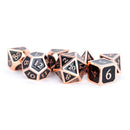 Underdark Copper - 7 Piece Metal Polyhedral Dice Set & Dice Case - Bea DnD Games
