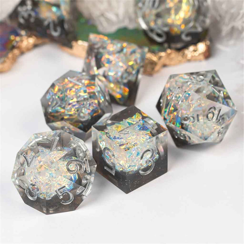 Underdark Secrets - Handcrafted Sharp Edge Dice Set & Dice Case - Bea DnD Games
