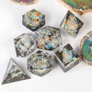 Underdark Secrets - Handcrafted Sharp Edge Dice Set & Dice Case - Bea DnD Games