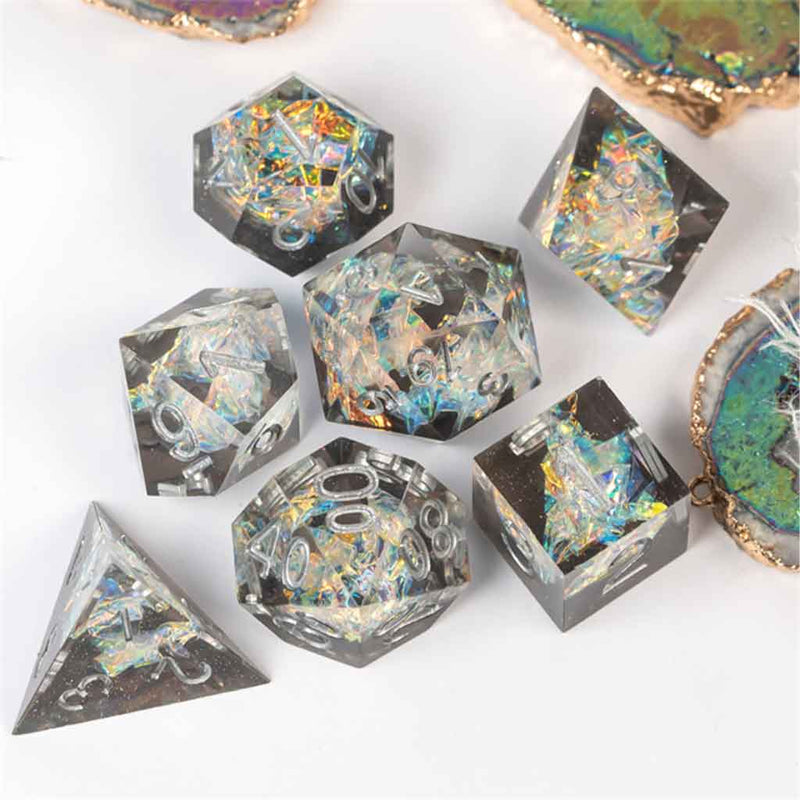 Underdark Secrets - Handcrafted Sharp Edge Dice Set & Dice Case - Bea DnD Games