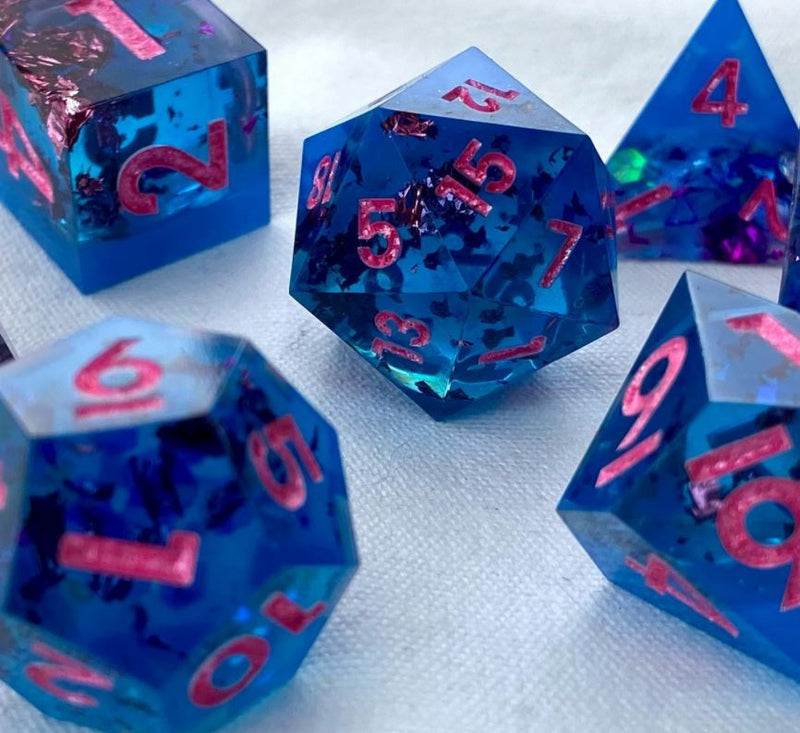 Underwater Party - New Zealand Made Handcrafted Dice Set by Tui Dice - Bea DnD Games