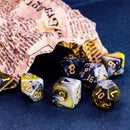 Underworld Gold - 7 Piece Polyhedral Dice Set + Dice Bag - Bea DnD Games