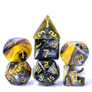 Underworld Gold - 7 Piece Polyhedral Dice Set + Dice Bag - Bea DnD Games