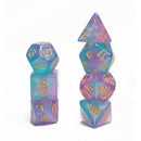 Unicorn Playground - 7 Piece Polyhedral Dice Set + Dice Bag - Bea DnD Games