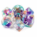 Unknown Land - 7 Piece Polyhedral Dice Set + Dice Bag - Bea DnD Games