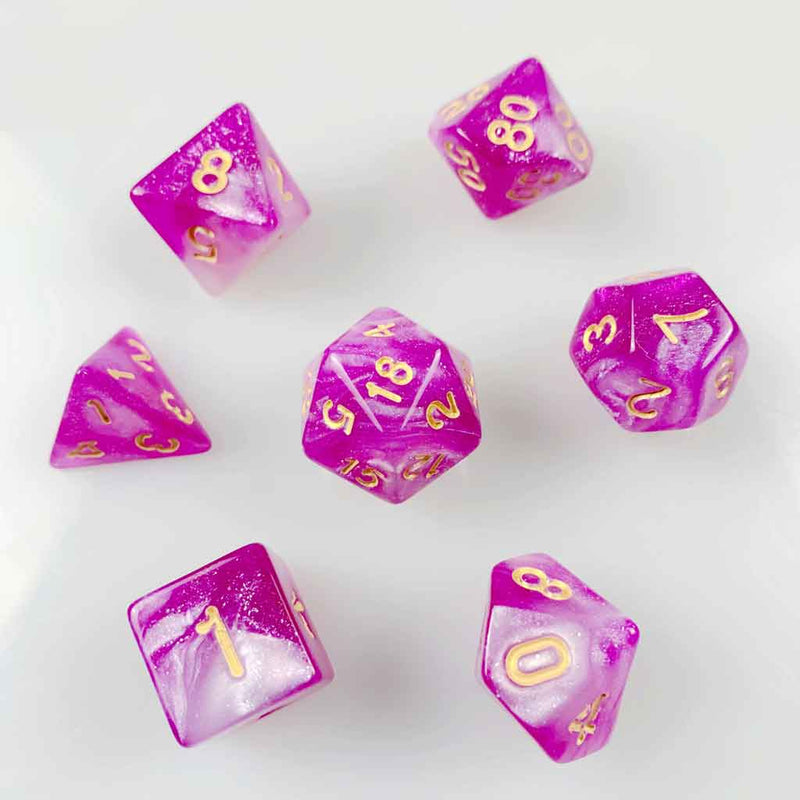Ursula's Promise - 7 Piece Polyhedral Dice Set + Dice Bag - Bea DnD Games