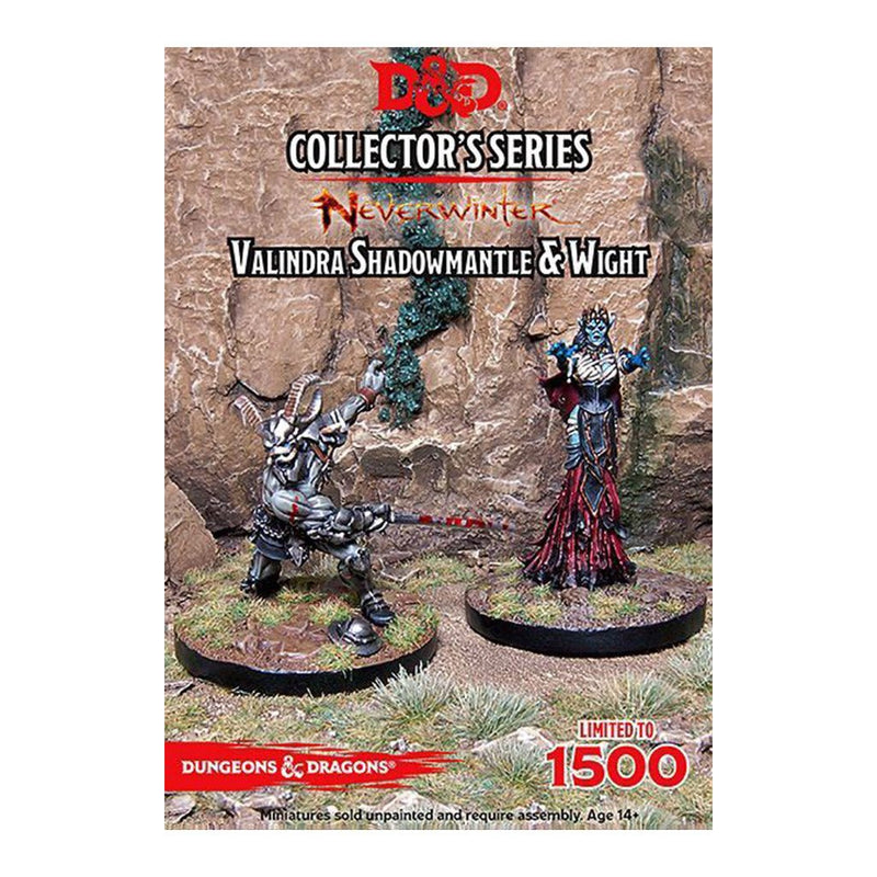 Valindra Shadowmantle & Wight (2 Figures) - Neverwinter - Limited Edition - D&D Collectors Series Unpainted Miniatures - Bea DnD Games
