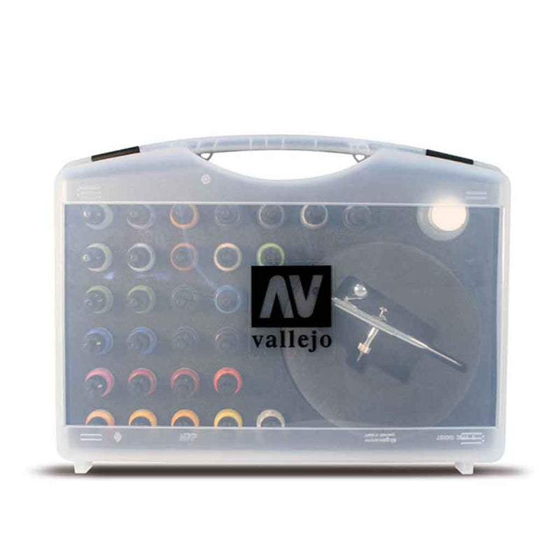 Vallejo Basic Game Air - Colours set & Airbrush (28 Colour Plastic Case) - Bea DnD Games