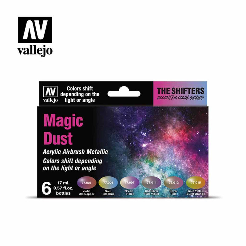 Vallejo Eccentric - The Shifters Magic Dust (6 Colour Set) Acrylic Airbrush Paint - Bea DnD Games