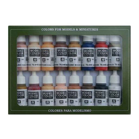 Vallejo Model Colour - Face & Skin Tones 16 Colour Set - Bea DnD Games
