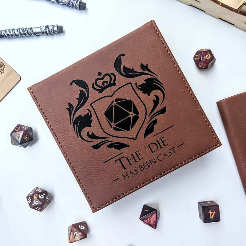 Vegan Leather North to South Designs Dice Case (The Die Has Been Cast) - Bea DnD Games