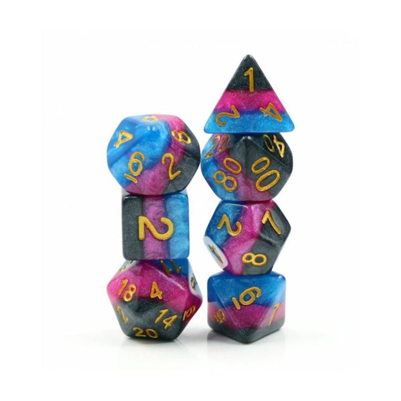 Venom - 7 Piece Polyhedral Dice Set + Dice Bag - Bea DnD Games