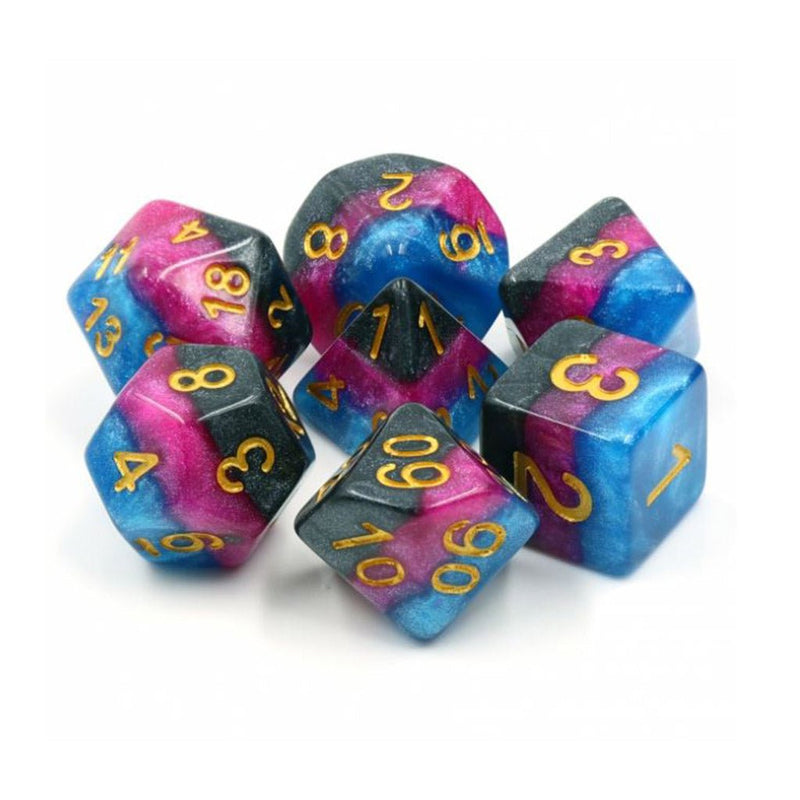 Venom - 7 Piece Polyhedral Dice Set + Dice Bag - Bea DnD Games