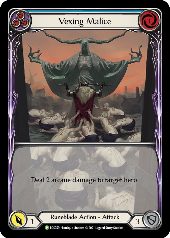 Vexing Malice (Blue) [LGS059] (Promo) Rainbow Foil - Bea DnD Games