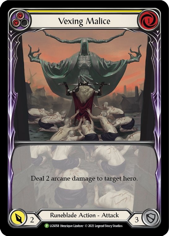 Vexing Malice (Yellow) [LGS058] (Promo) Rainbow Foil - Bea DnD Games