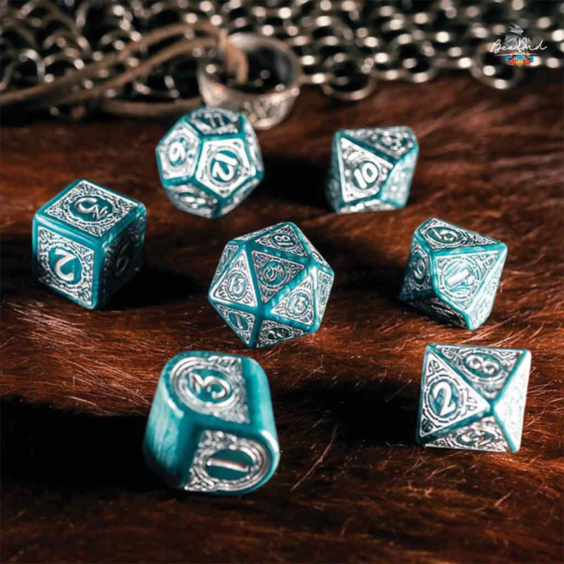 Viking - Mjolnir 7pc Polyhedral Dice Set by Q Workshop - Bea DnD Games