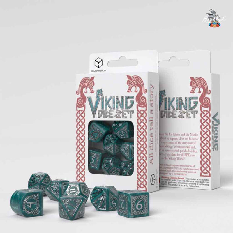 Viking - Mjolnir 7pc Polyhedral Dice Set by Q Workshop - Bea DnD Games