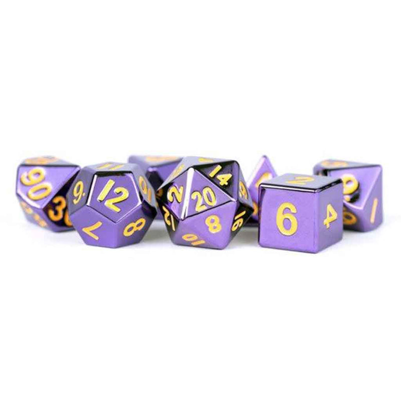 Violette - 7 Piece Metal Polyhedral Dice Set & Dice Case - Bea DnD Games