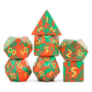 Vulcans Reckoning - Textured Turquoise Gemstone Dice Set & Dice Case - Bea DnD Games